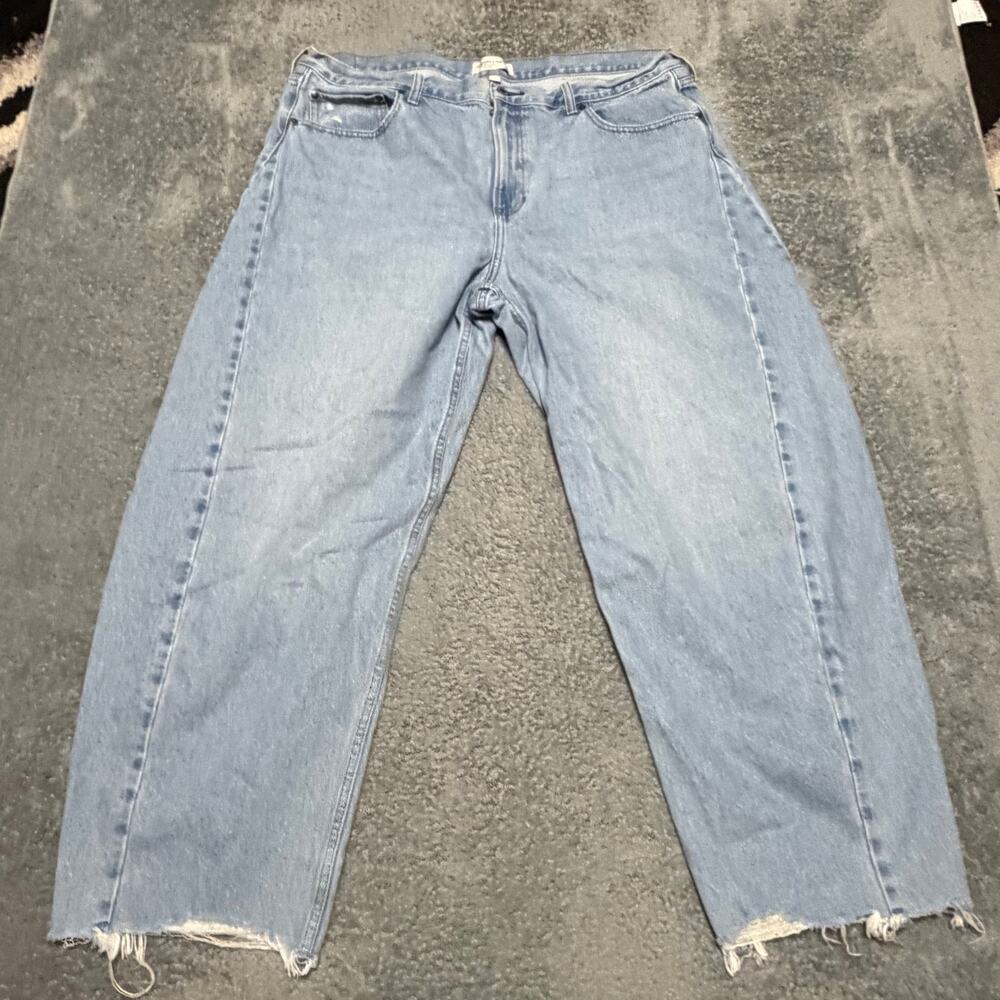 Abercrombie & Fitch Jeans Curve Love Womens 34 Barrel Mid Rise (42x29) Blue
